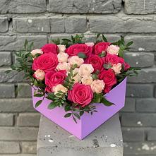 Цветочная композиция из Розы в коробке в Большевике Ставропольского края