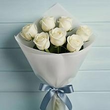 Букет 7 Белых роз Эдлесс Лав #REPLACE_PRED# Большевике Ставропольского края