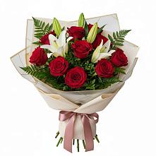 Букет цветов из:  Лилии и Розы в Большевике Ставропольского края