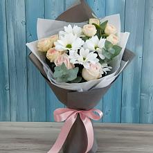 Букет цветов из:  Хризантемы и Розы #REPLACE_PRED# Большевике Ставропольского края