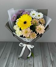 Букет цветов из:  Розы, Герберы и Хризантемы в Большевике Ставропольского края