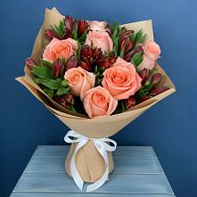 Букет цветов из:  Розы и Альстромерии в Большевике Ставропольского края