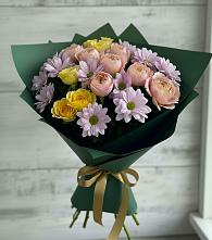 Букет цветов из:  Хризантемы и Розы в Большевике Ставропольского края