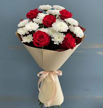 Букет цветов из:  Розы и Хризантемы в Большевике Ставропольского края