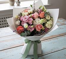 Букет цветов из:  Розы, Лизиантусы и Гвоздики #REPLACE_PRED# Большевике Ставропольского края