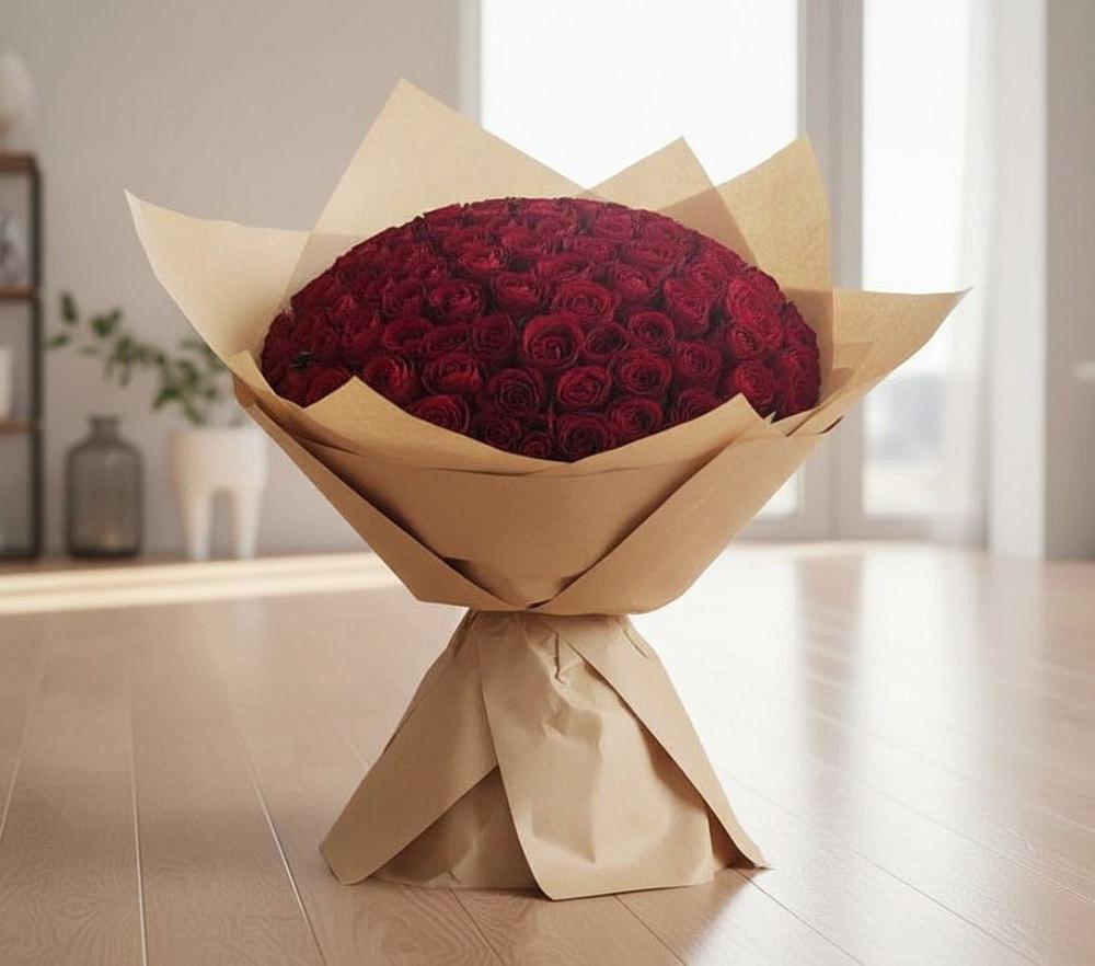 Букет 101 Красная роза в Большевике Ставропольского края