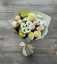 Букет цветов из:  Альстромерии, Розы и Хризантемы в Большевике Ставропольского края