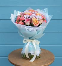 Букет цветов из:  Хризантемы и Розы в Большевике Ставропольского края