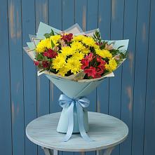 Букет цветов из:  Альстромерии и Хризантемы #REPLACE_PRED# Большевике Ставропольского края