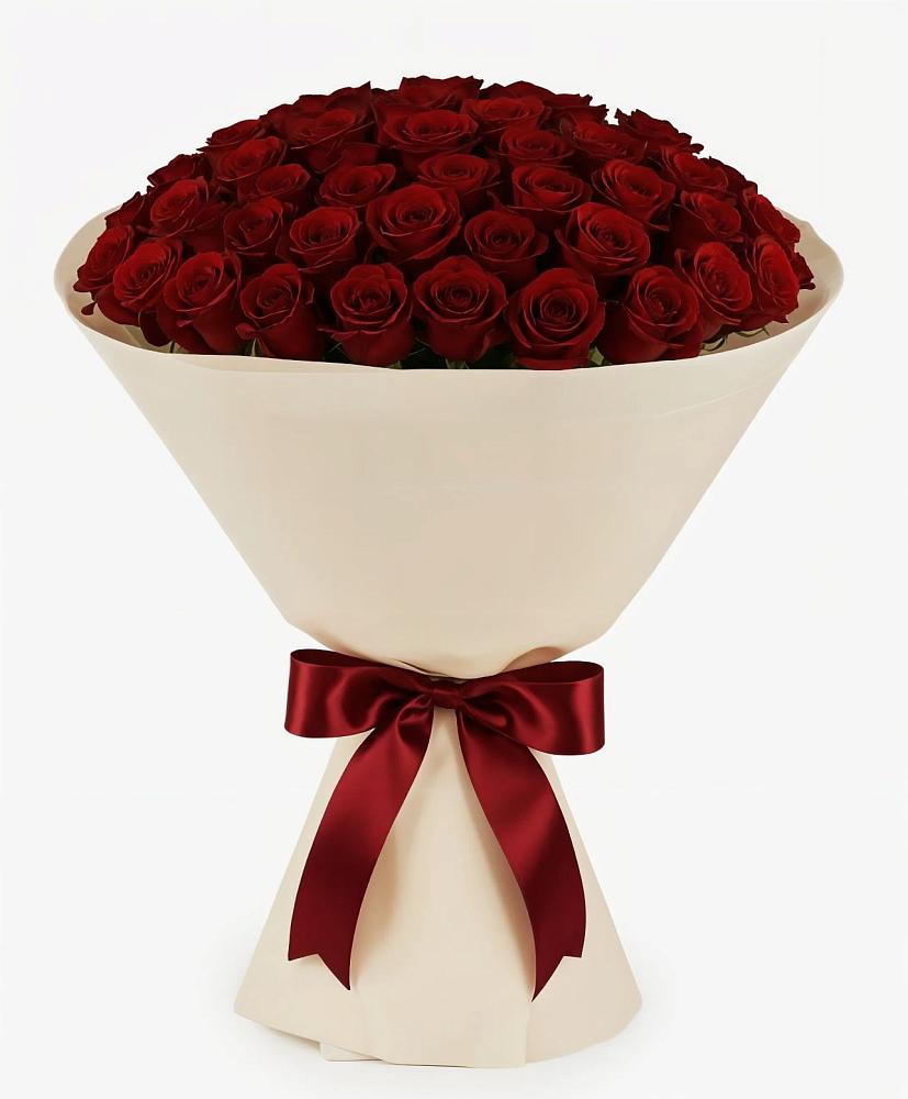 Букет 101 Бордовая роза Блэк Бакарра в Большевике Ставропольского края