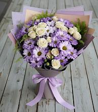 Букет цветов из:  Хризантемы и Розы в Большевике Ставропольского края